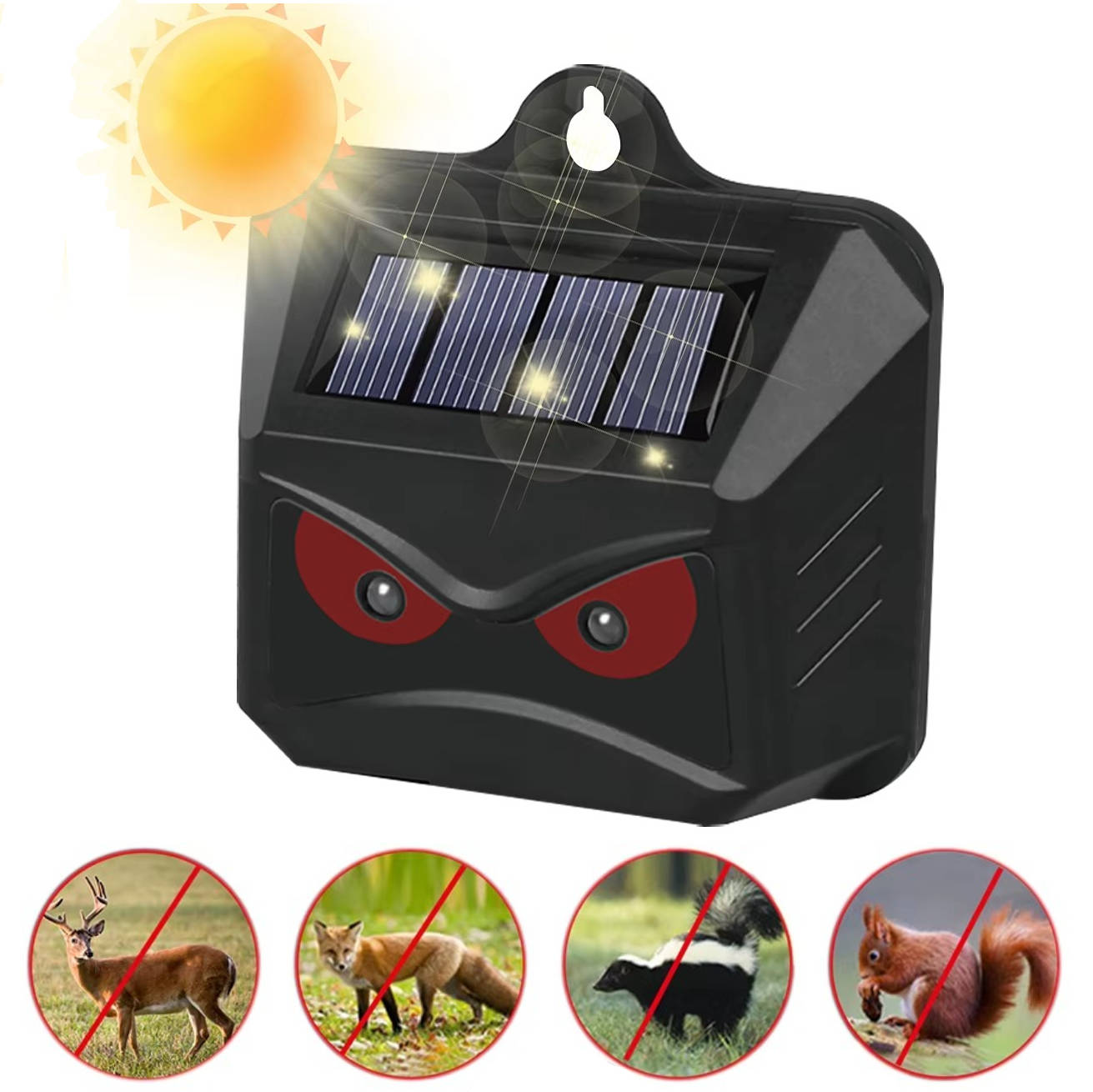 2-Pack Solar-Powered Ultrasonic Animal Repellers