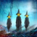 3-Piece Indoor/Outdoor Halloween Decor Set — Sound-Activated Hand-Holding Witch