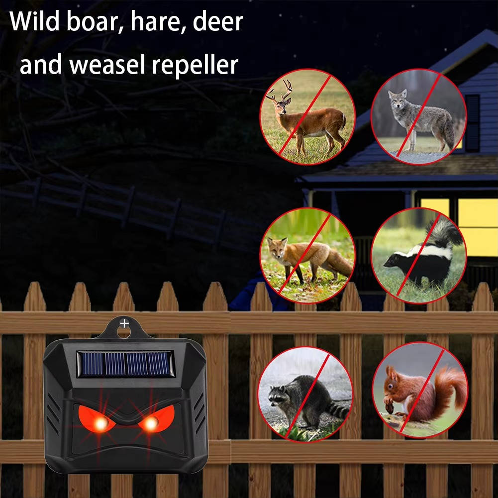 2-Pack Solar-Powered Ultrasonic Animal Repellers