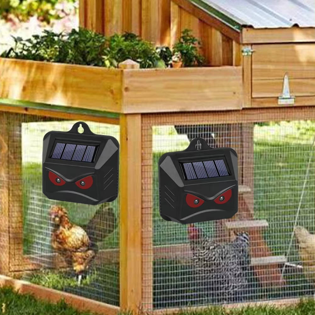 2-Pack Solar-Powered Ultrasonic Animal Repellers