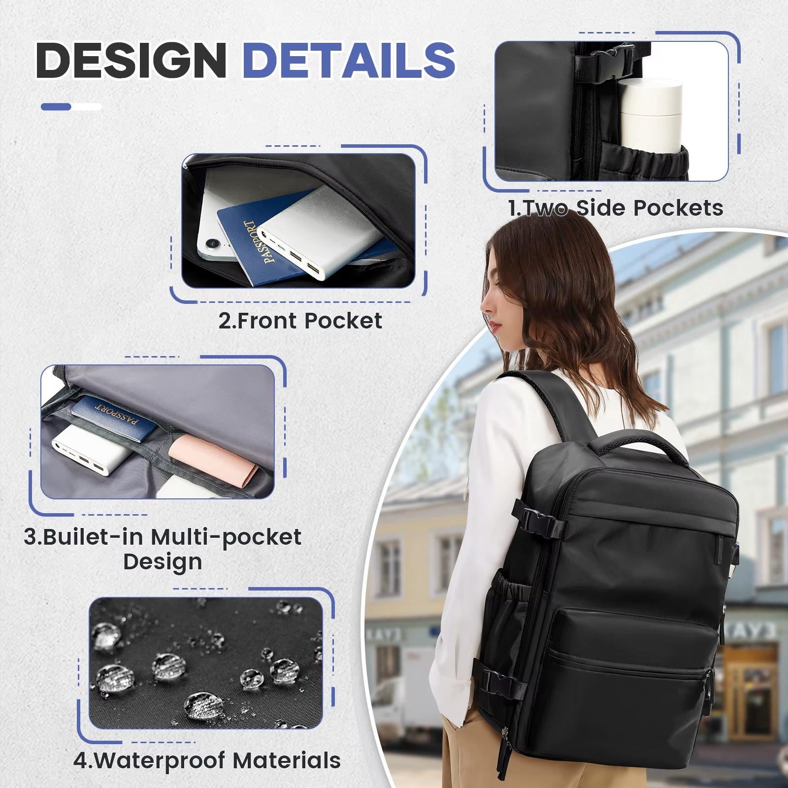 15.6-Inch Travel Backpack - Spacious, Durable and Comfortable