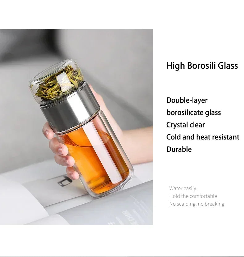 430ml Borosilicate Glass Dual-Layer Tea Infuser