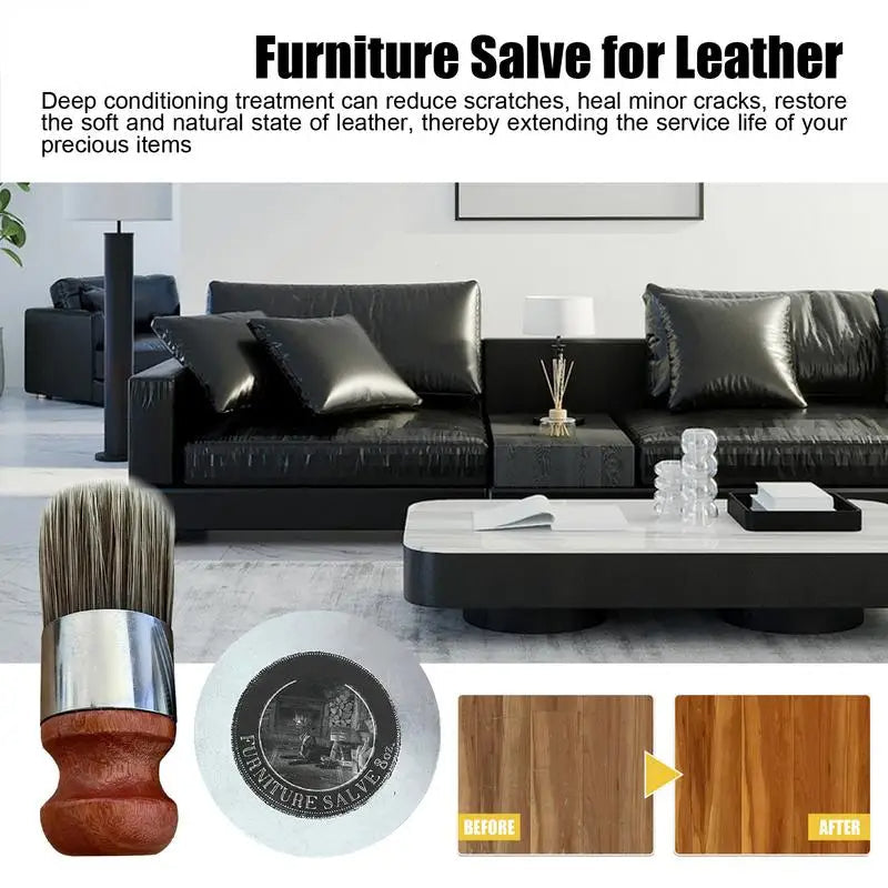 Premium 120ml Leather Furniture Care Salve Set
