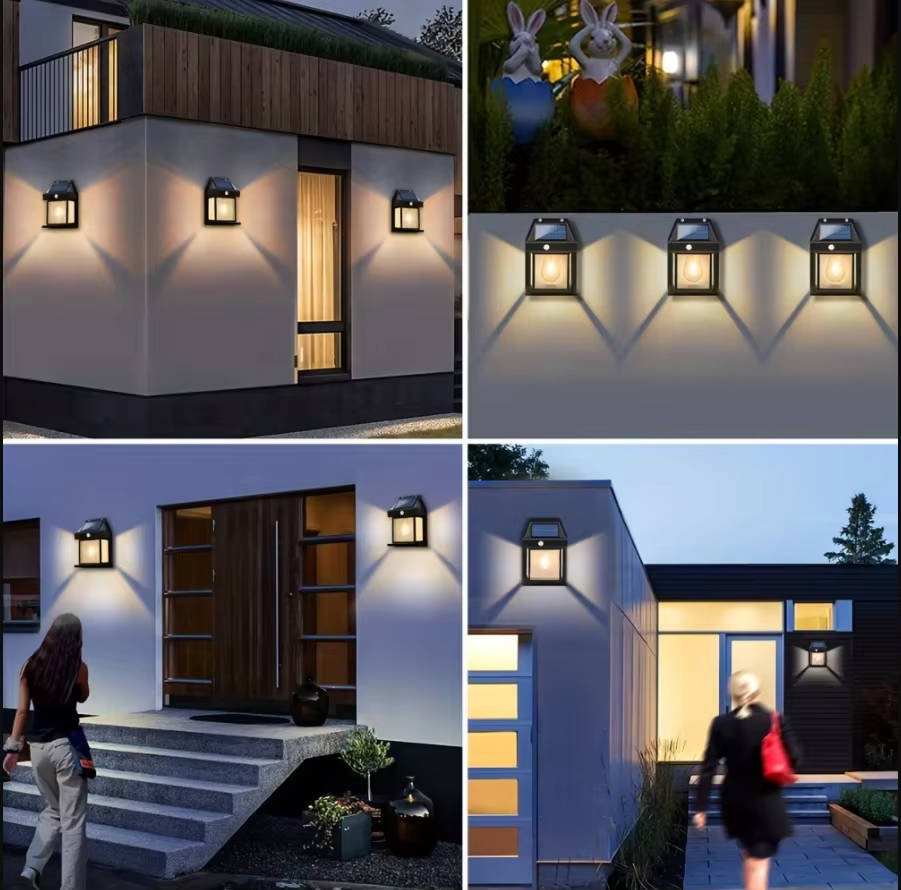 2-Pack Outdoor Solar Wall Lamps