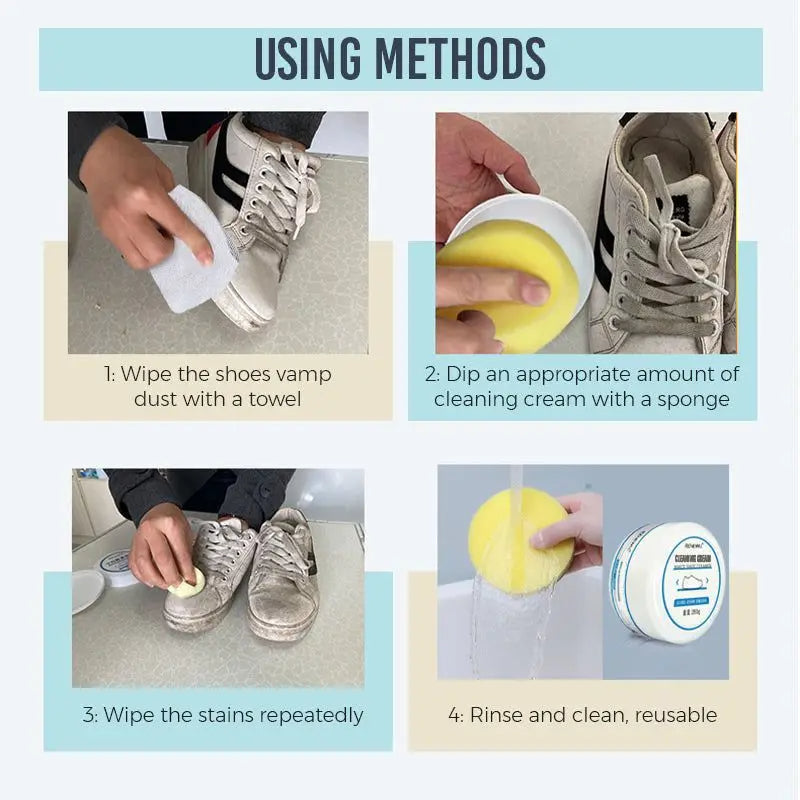 100g White Shoes Cleaner – All-Purpose Cleansing Cream for Brilliantly Clean Shoes