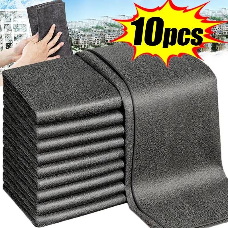 10-Piece Versatile Microfiber Cloth Set for Windows, Car, and Kitchen - Streak-Free and Ultra-Absorbent