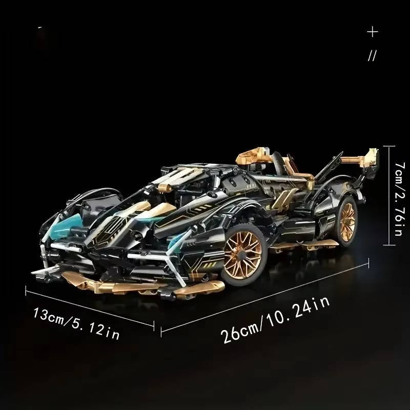 1690 Piece V12 Model Car Building Block Set – Build a Realistic, Detailed V12 Engine Car