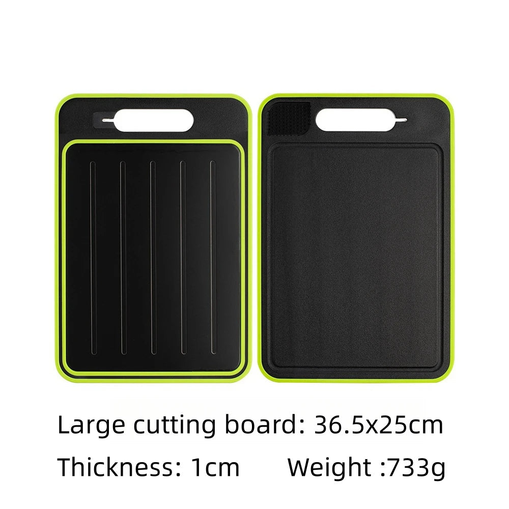 All-in-One 4-in-1 Cutting Board with Thawing Tray and Knife Sharpener