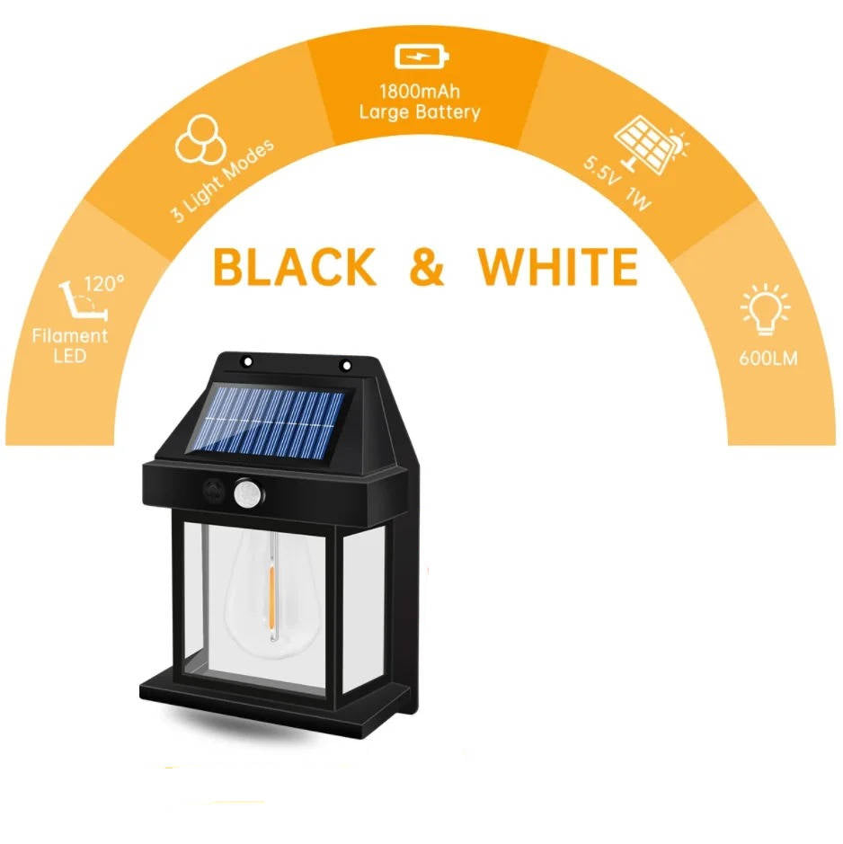 2-Pack Outdoor Solar Wall Lamps
