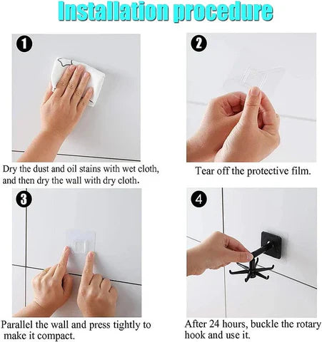360° Swivel Self-Adhesive Utility Hook — Easy, Space-Saving Hanging Solution