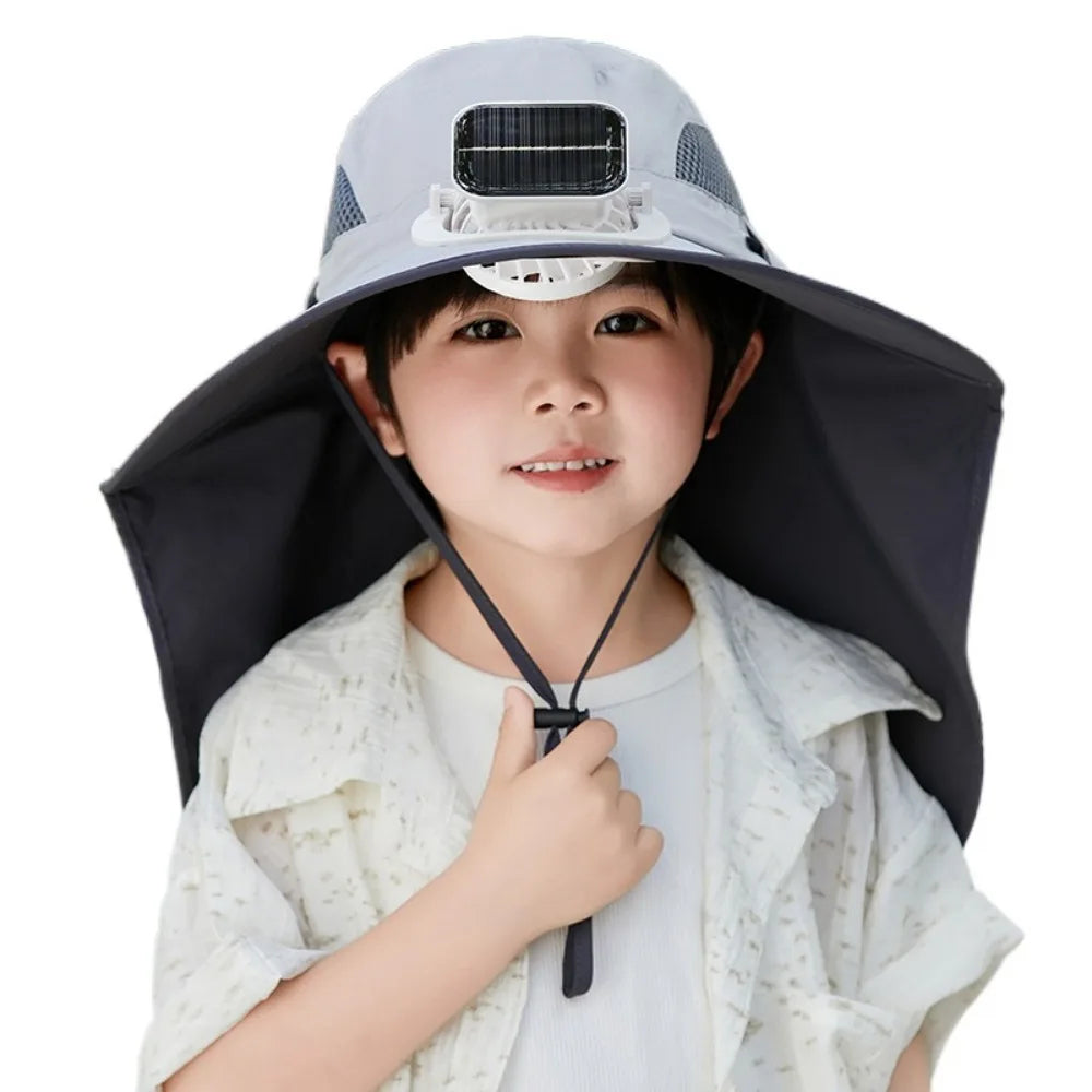 Kids' Adjustable Solar-Powered Fan Hat