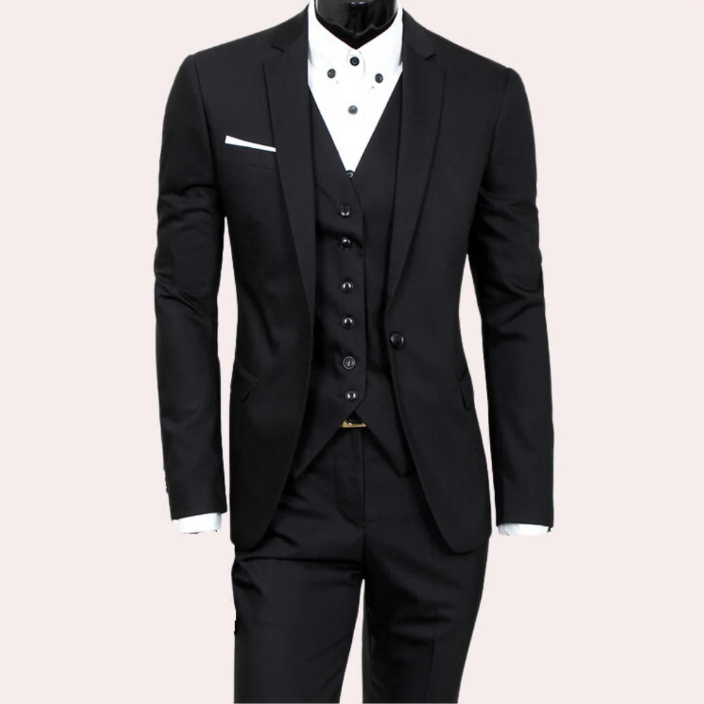 Men's 3-Piece Suit - Classic Tailored Set with Vest