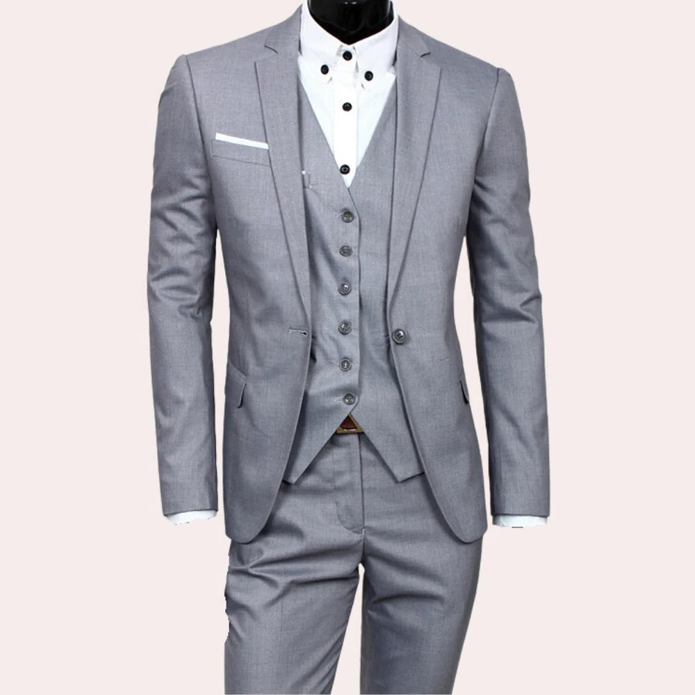Men's 3-Piece Suit - Classic Tailored Set with Vest