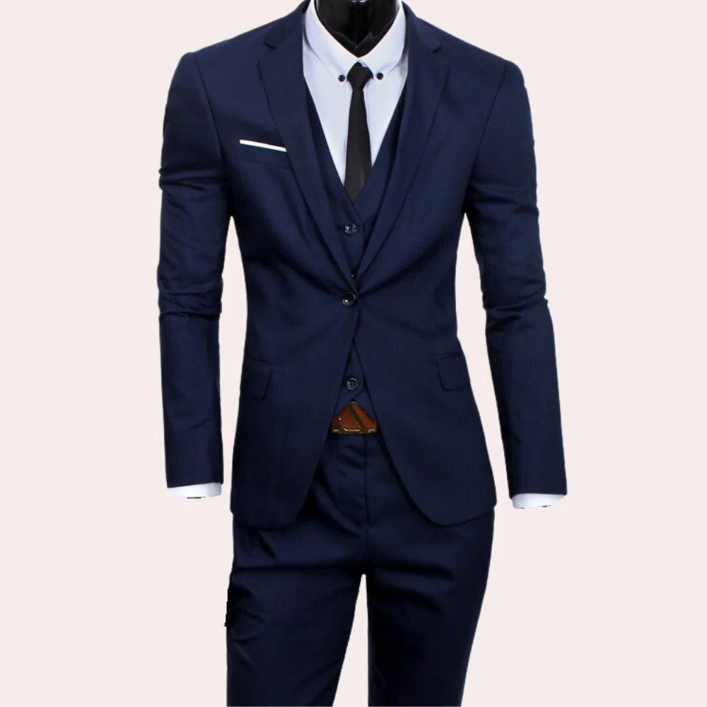 Men's 3-Piece Suit - Classic Tailored Set with Vest