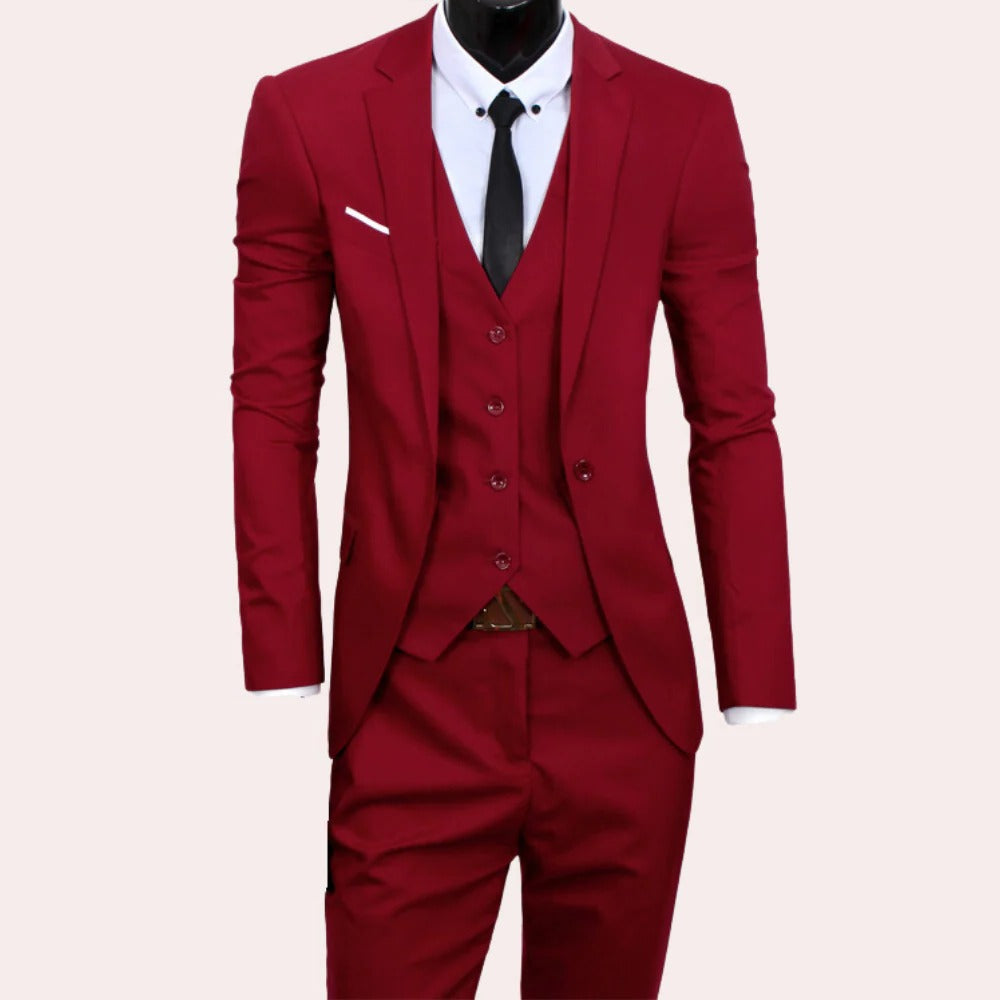 Men's 3-Piece Suit - Classic Tailored Set with Vest