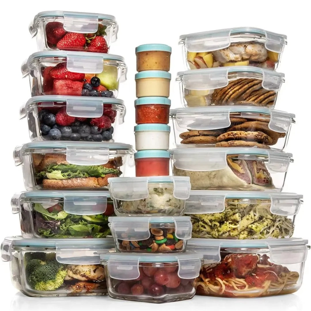 35-Piece Food Storage Container Set - Airtight, Stackable, Space-Saving