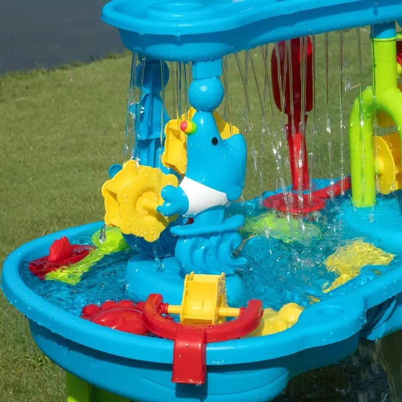All-In-One Outdoor Sand & Water Play Table for Kids - 3-in-1 Fun