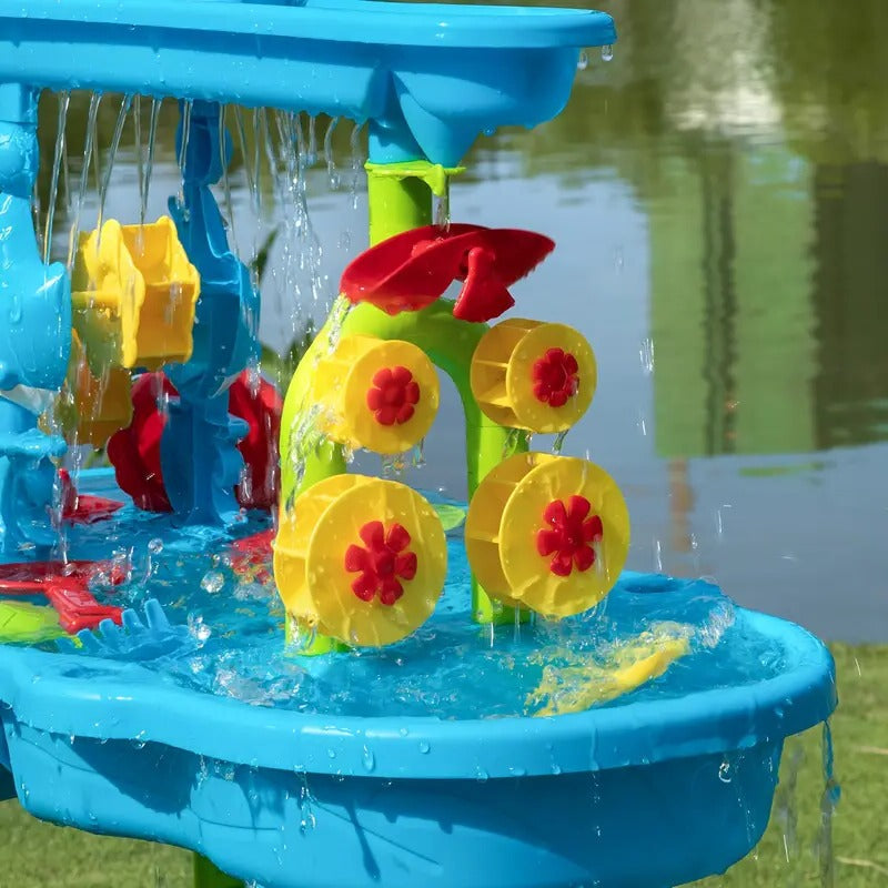 All-In-One Outdoor Sand & Water Play Table for Kids - 3-in-1 Fun
