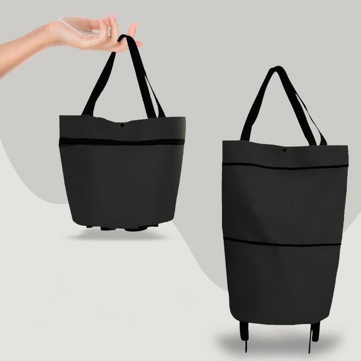 Compact 2-in-1 Foldable Shopping Bag with Wheels for Effortless Transport