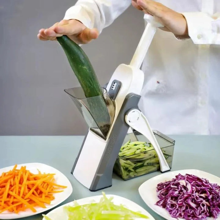 5-in-1 Vegetable Slicer with Convenient Collecting Tray