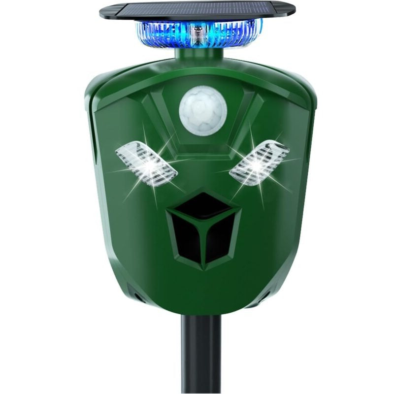 Solar-Powered 360° Ultrasonic Animal Deterrent for Yard & Garden