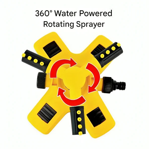 360-Degree Rotating Lawn Sprinkler for Even Watering and Uniform Coverage