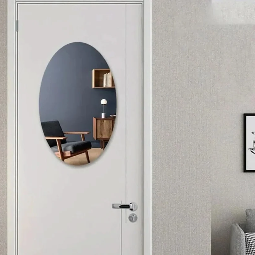 Self-Adhesive Oval Mirror - Easy Peel-and-Stick Wall Decor