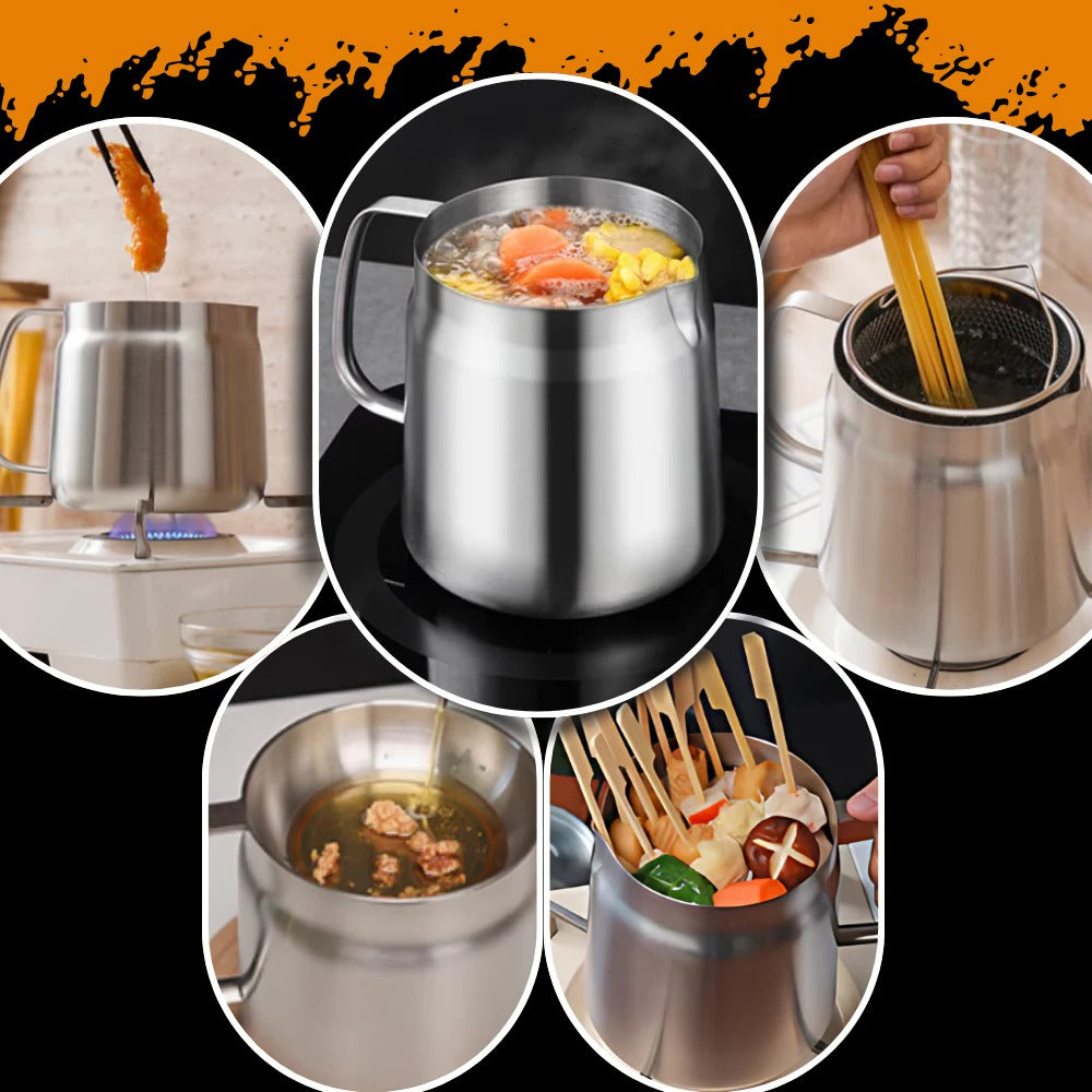 2-in-1 Deep Frying Pot with Dual Functionality