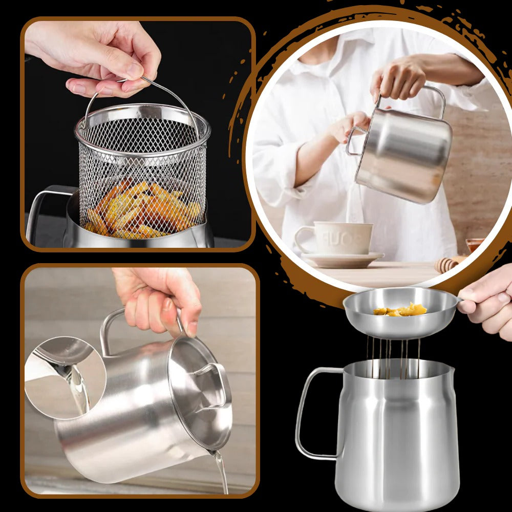 2-in-1 Deep Frying Pot with Dual Functionality
