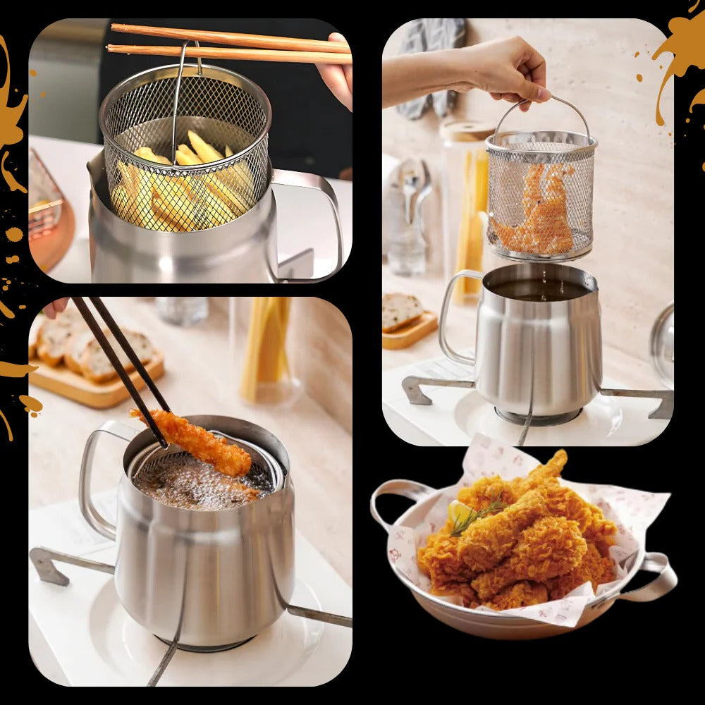 2-in-1 Deep Frying Pot with Dual Functionality
