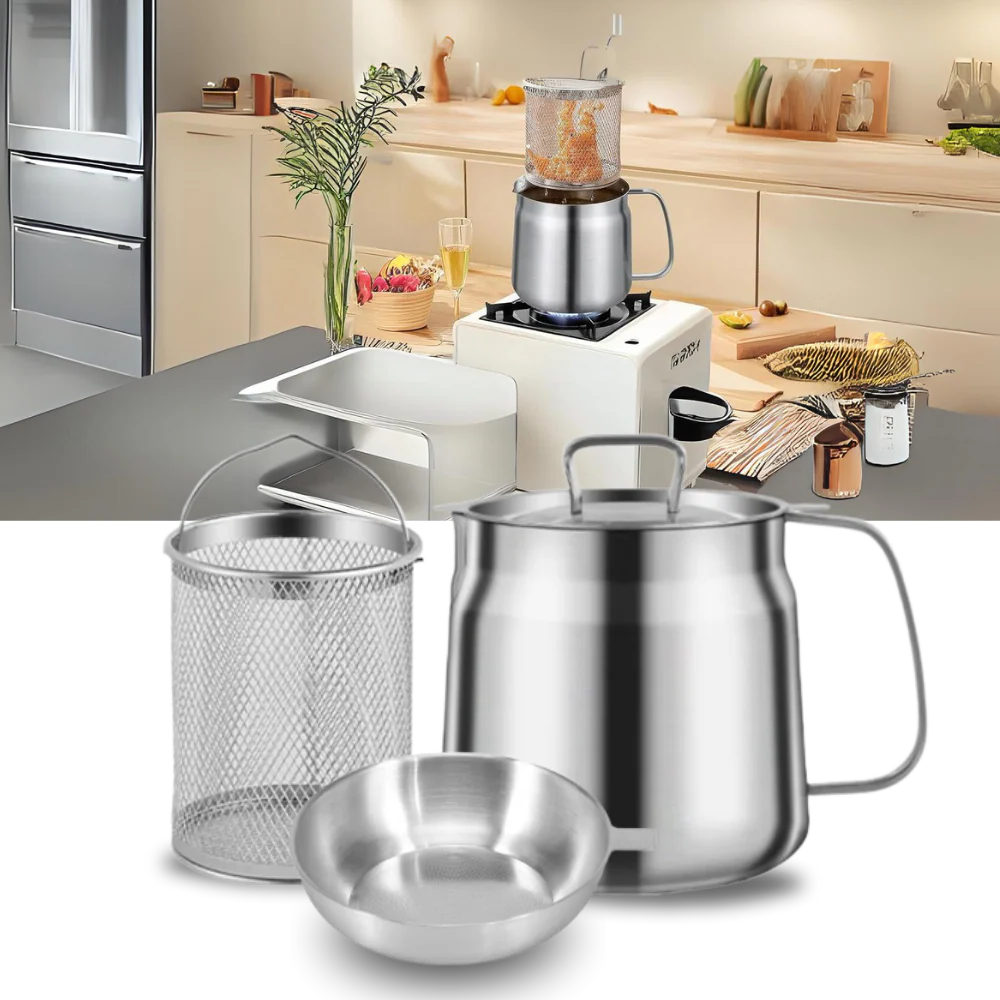 2-in-1 Stainless Steel Deep Frying Pot for Crispy, Golden-Fried Perfection
