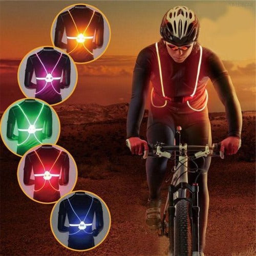 360° Reflective LED Safety Vest with Flashing Lights for Nighttime Visibility