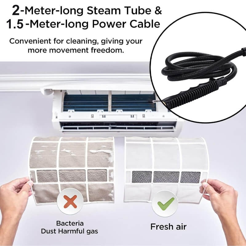 Powerful 2500W High-Pressure Steam Cleaner with Protective Gloves
