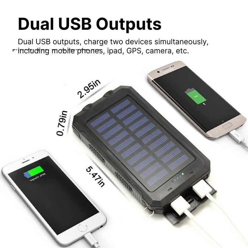 Massive 500,000mAh Solar Power Bank – Waterproof, Portable External Battery Pack