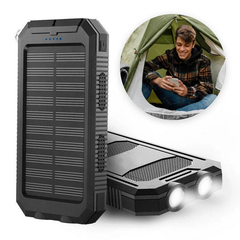 Massive 500,000mAh Solar Power Bank – Waterproof, Portable External Battery Pack