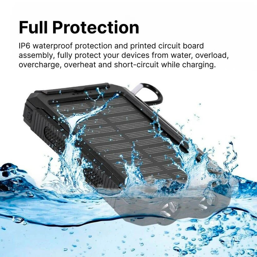 Massive 500,000mAh Solar Power Bank – Waterproof, Portable External Battery Pack
