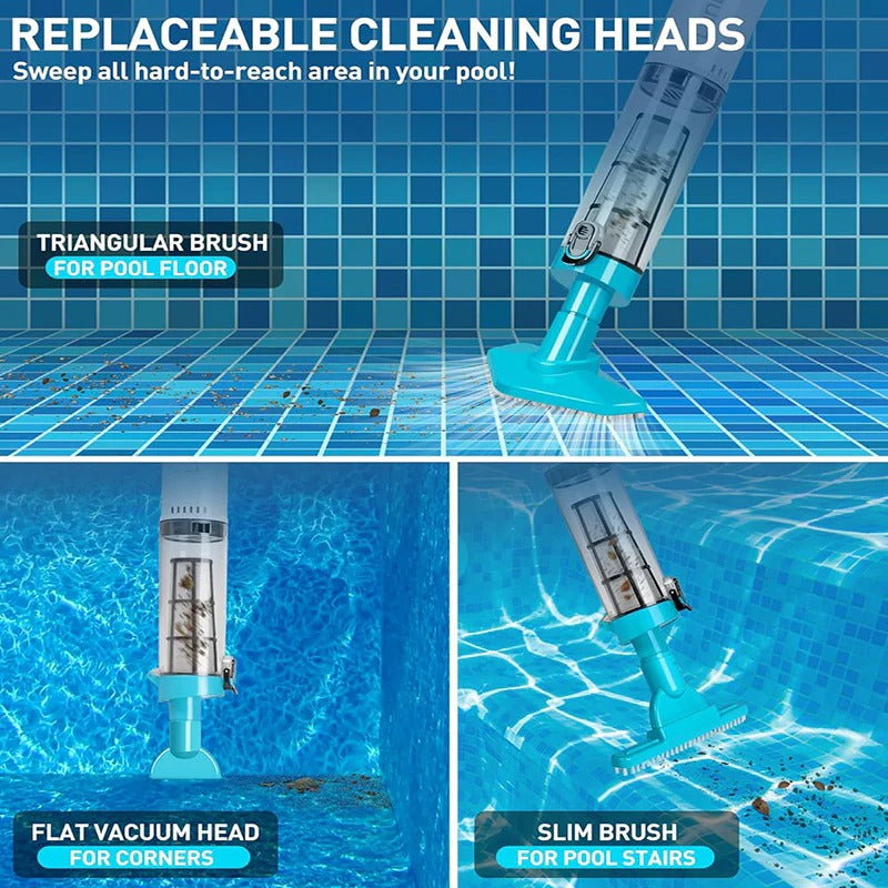 3-in-1 Cordless Pool Vacuum Cleaner - Rechargeable & Portable Cleaning Power