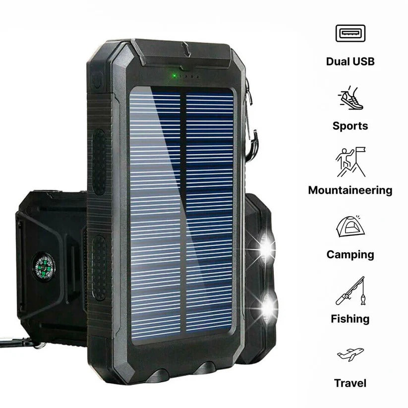 Massive 500,000mAh Solar Power Bank – Waterproof, Portable External Battery Pack