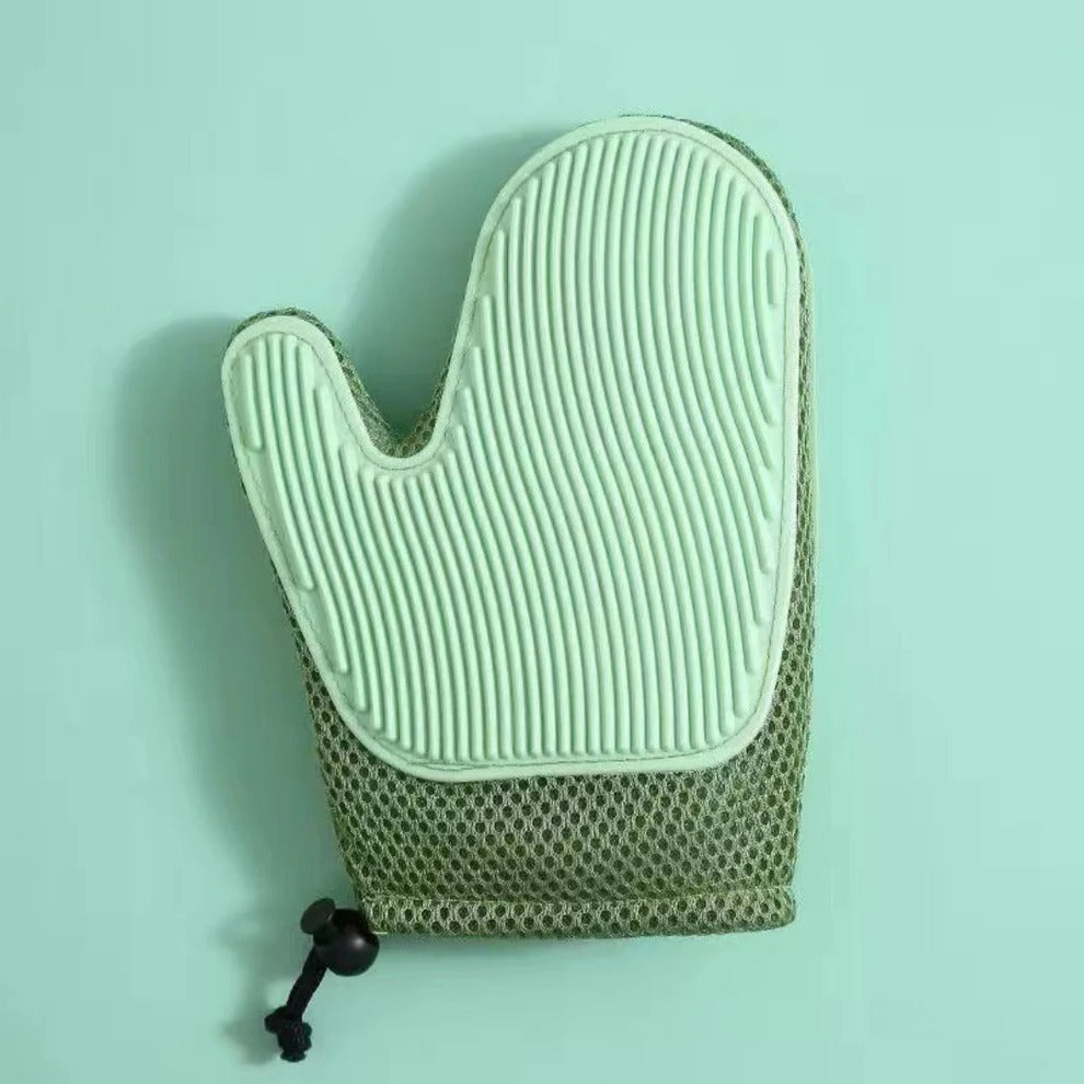 2-in-1 Cat Grooming Glove for Easy Brushing and Deshedding