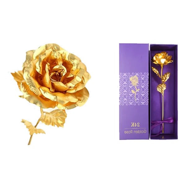 24K Gold-Dipped Real Rose in Elegant Gift Box