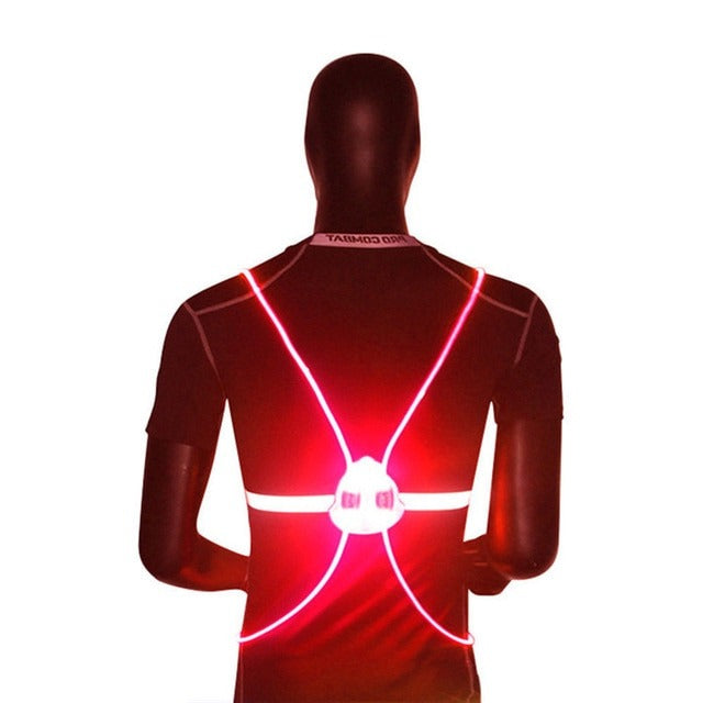 360° Reflective LED Safety Vest with Flashing Lights for Nighttime Visibility