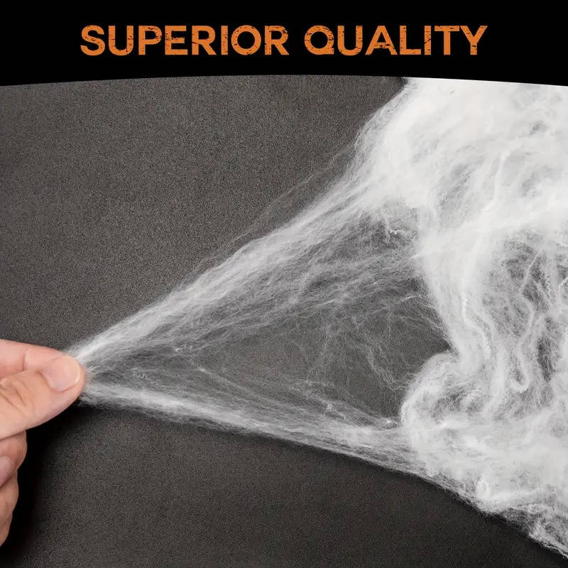 200 Sq Ft Spider Webs Halloween Door Decor Set with Realistic Fake Spiders