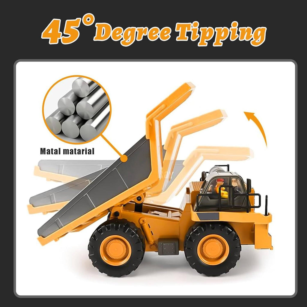 4WD Remote-Control Excavator, Bulldozer & Dump Truck – All-in-One RC Construction Vehicle