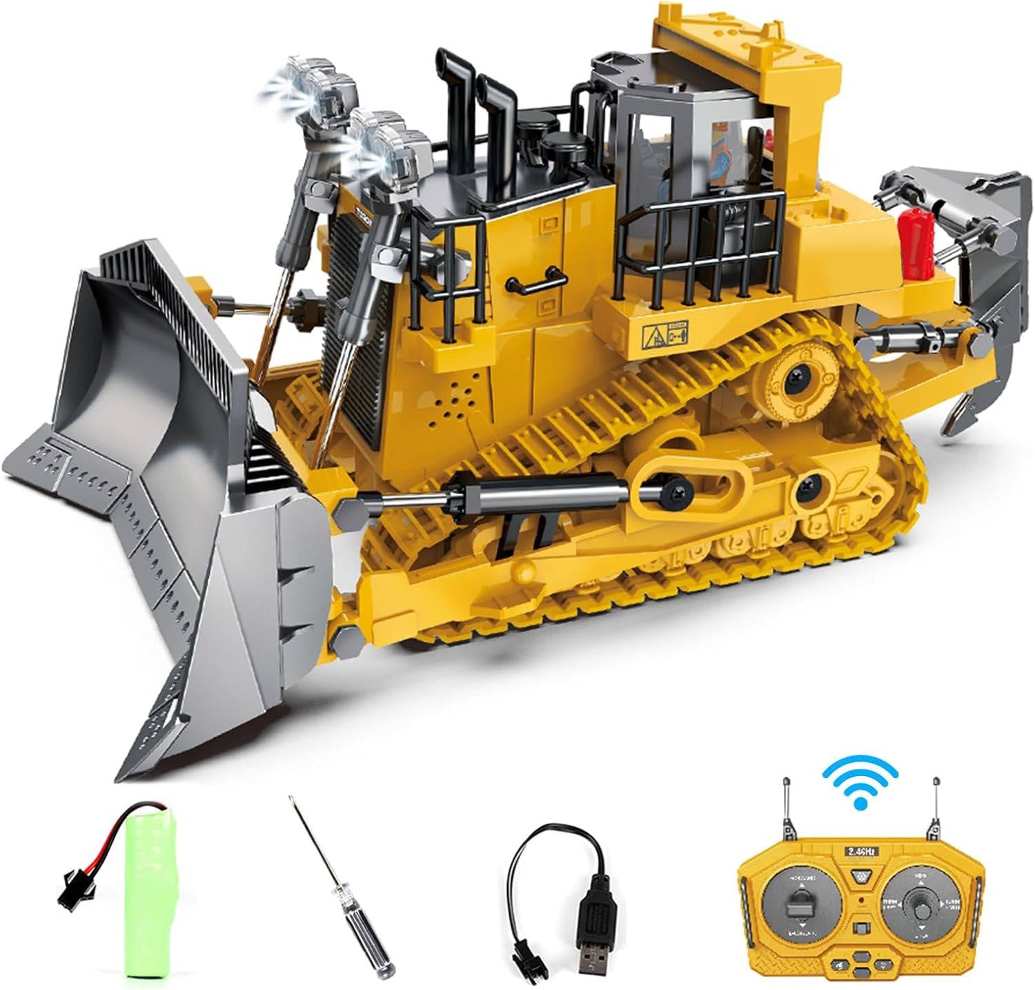 4WD Remote-Control Excavator, Bulldozer & Dump Truck – All-in-One RC Construction Vehicle