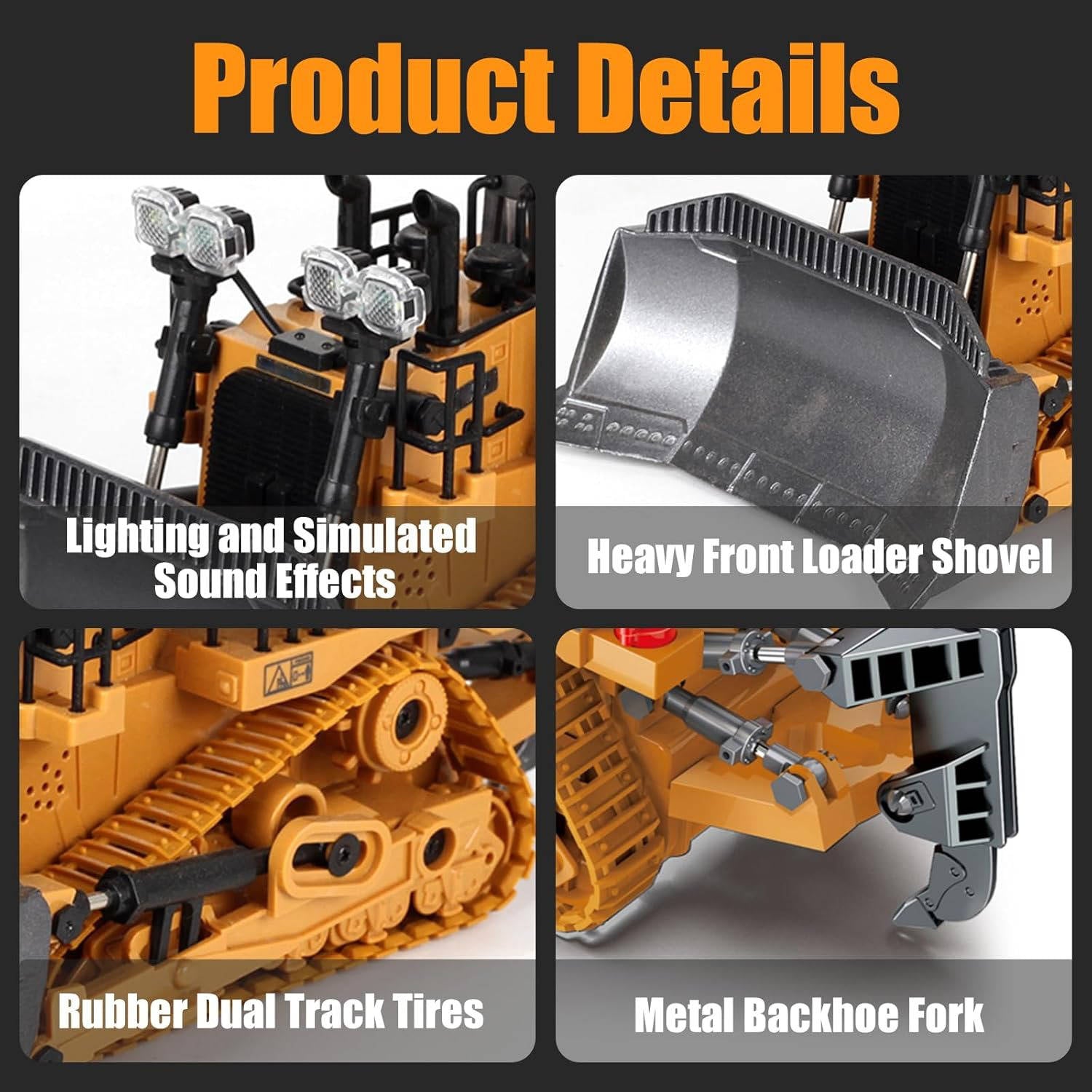 4WD Remote-Control Excavator, Bulldozer & Dump Truck – All-in-One RC Construction Vehicle