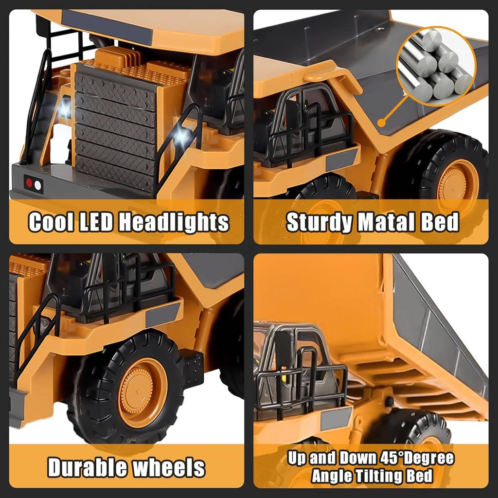 4WD Remote-Control Excavator, Bulldozer & Dump Truck – All-in-One RC Construction Vehicle