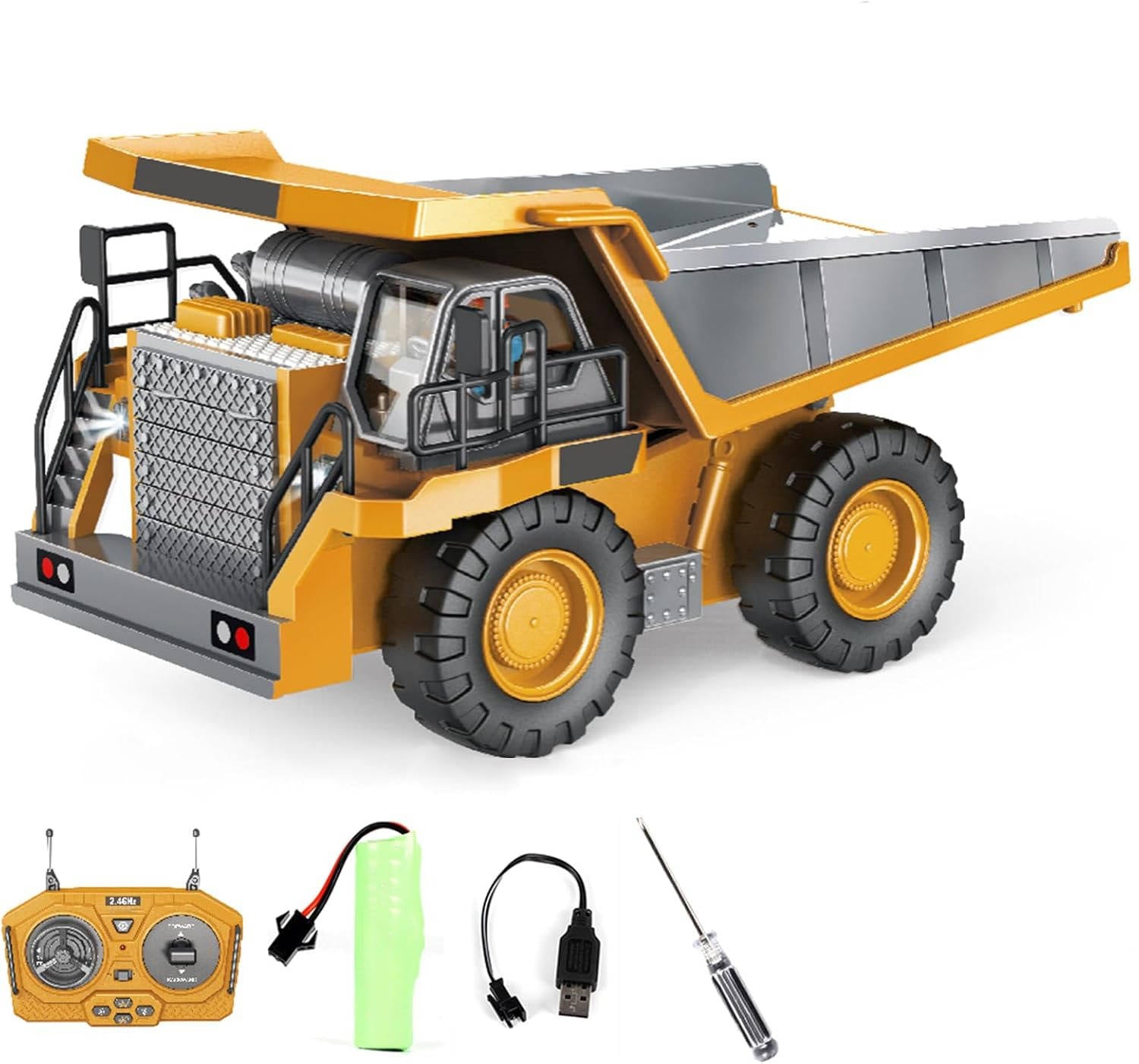 4WD Remote-Control Excavator, Bulldozer & Dump Truck – All-in-One RC Construction Vehicle