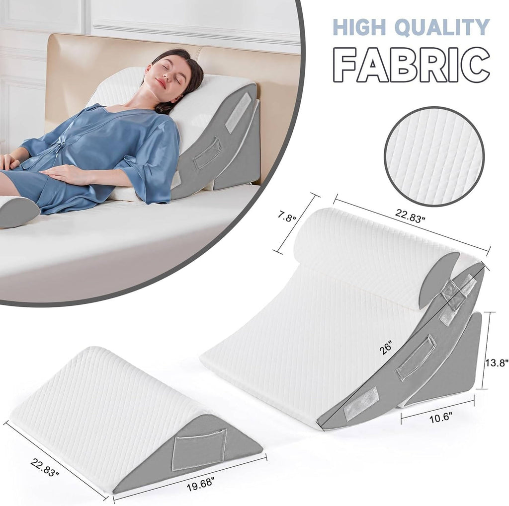 4-Piece Orthopedic Bed Wedge Pillow Set for Maximum Comfort and Support