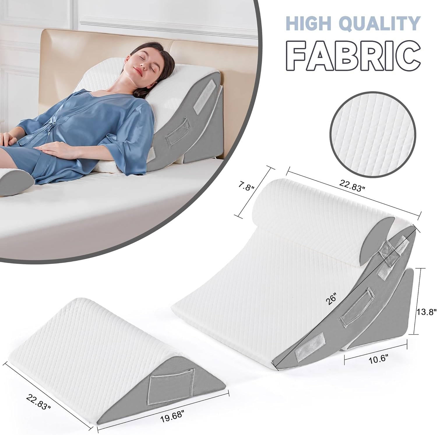 4-Piece Orthopedic Bed Wedge Pillow Set for Maximum Comfort and Support