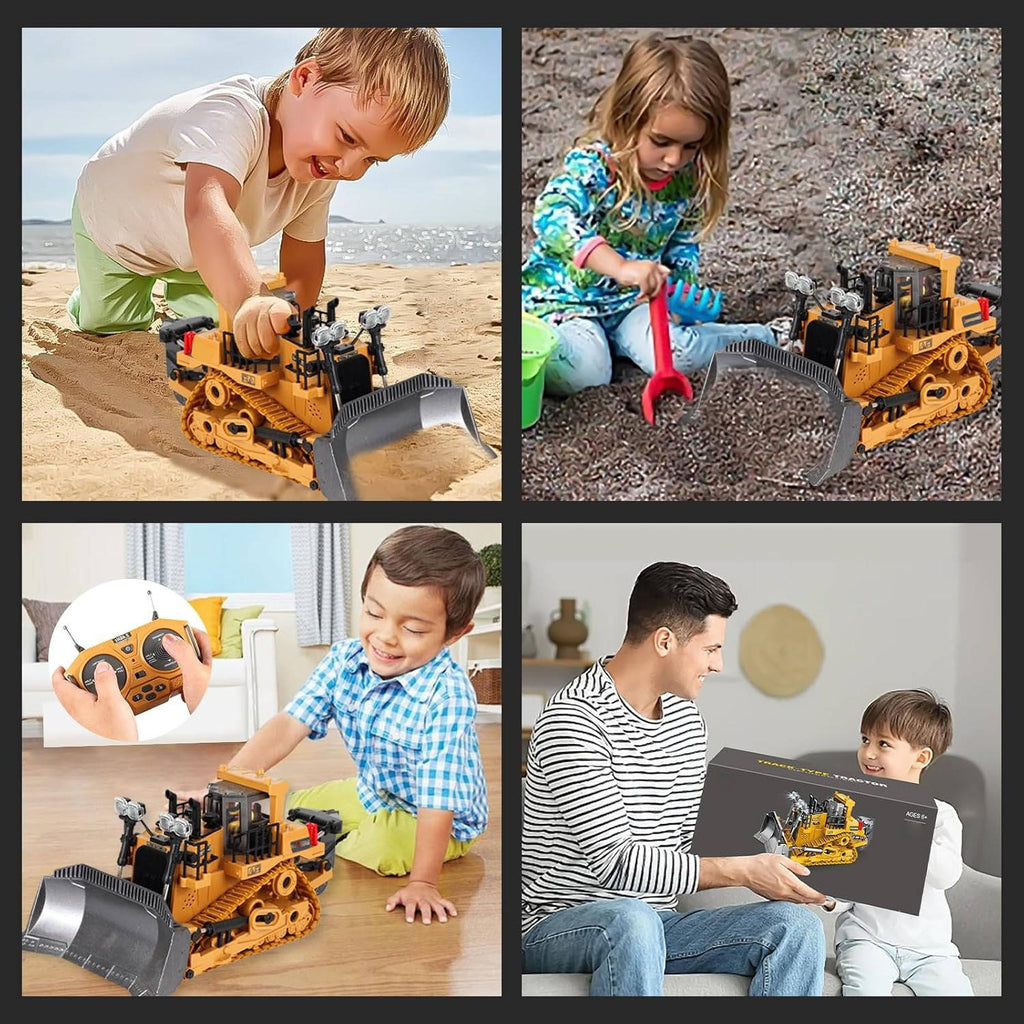 4WD Remote-Control Excavator, Bulldozer & Dump Truck – All-in-One RC Construction Vehicle